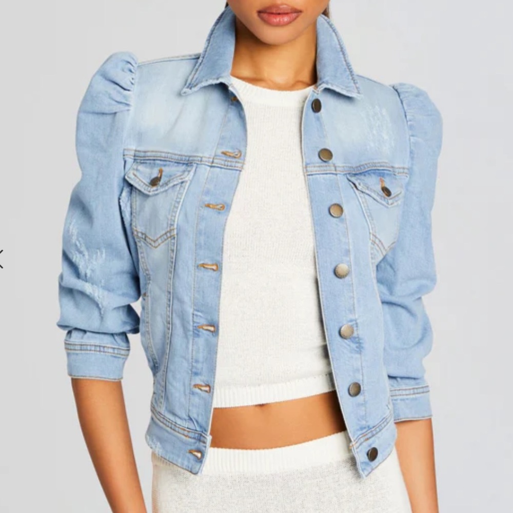 Retrofete Ada Denim Jacket with Puff Sleeves